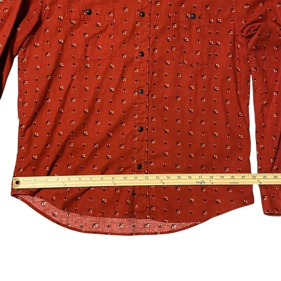 FAHERTY Brand Men's Red Floral Print Long Sleeve Button Up Shirt Size XL - Picture 2 of 7